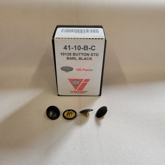 Vicar VL-10128 Military Black Buttons: 100 black buttons with brass shanks, ideal for upholstery.