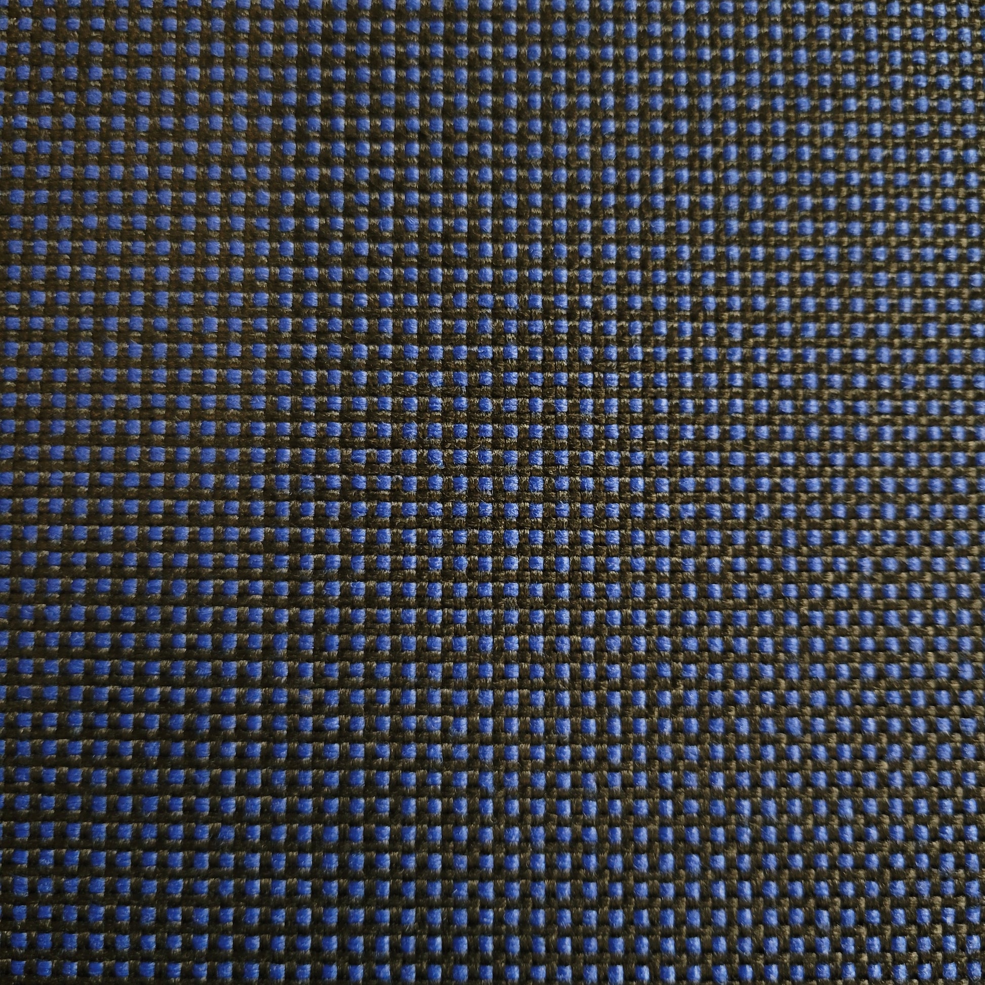 Ring 1449 Blue Black Tweed fabric swatch: Close-up of blue and black checkered tweed texture.