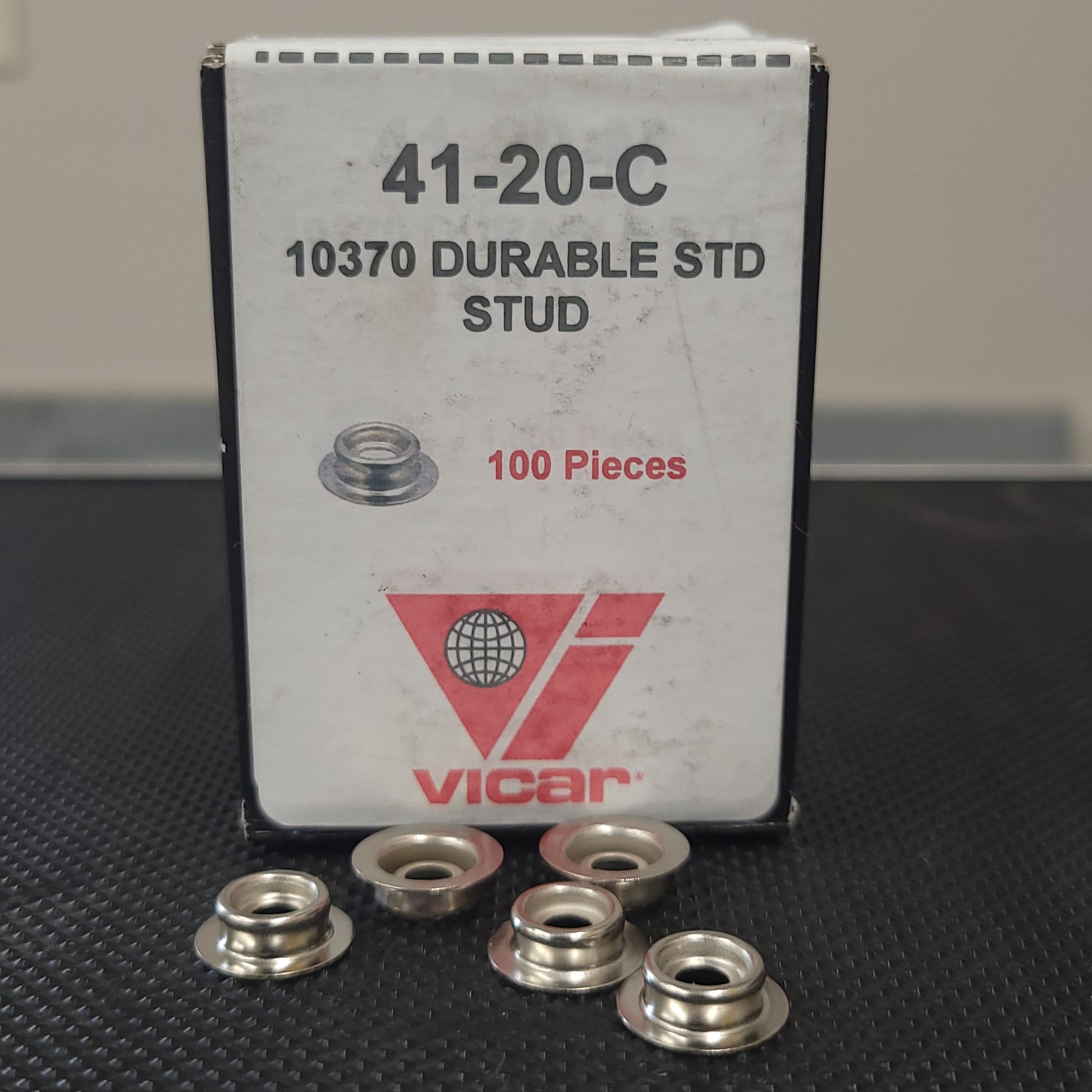 Vicar VL 10370 durable studs: 100 pieces, silver metal, for various applications.
