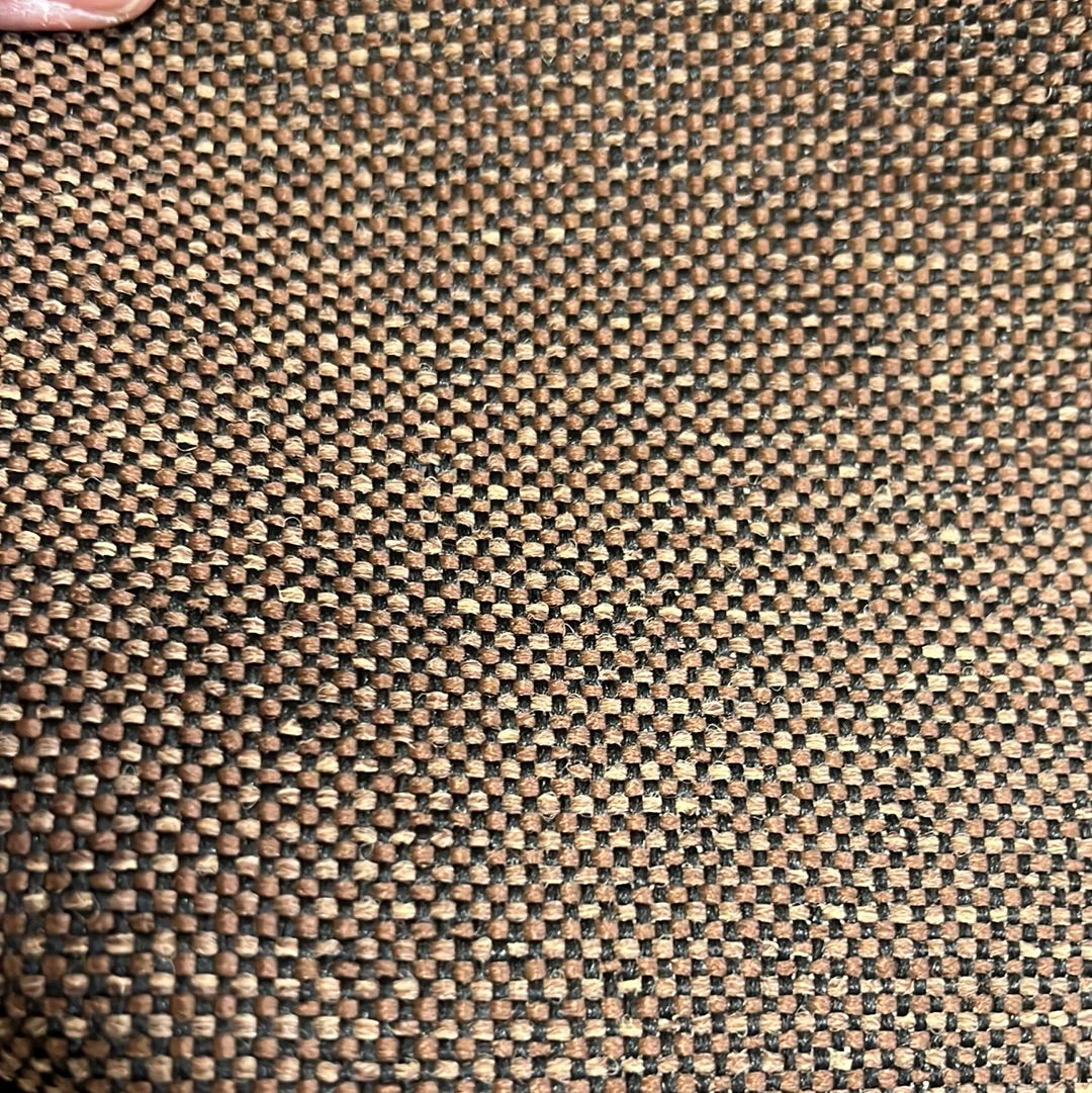 Shire Espresso Tweed Fabric swatch: Brown and tan woven tweed texture.