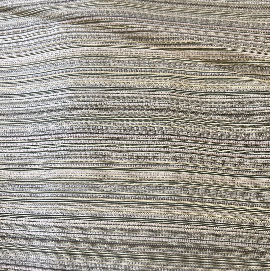 1906 Ebbtide Limestone fabric: Textured neutral striped upholstery fabric.