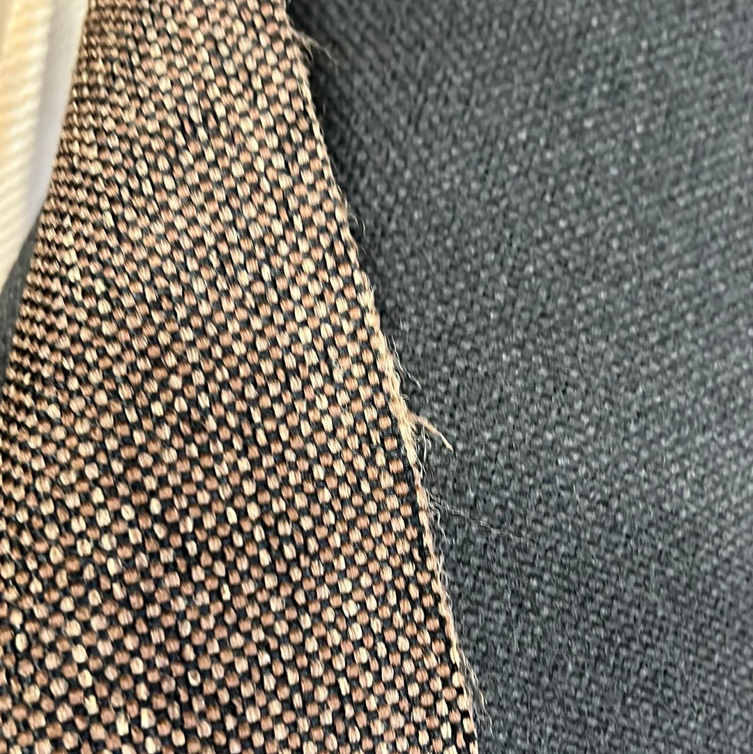 Espresso tweed fabric swatch, showing detailed texture and color.