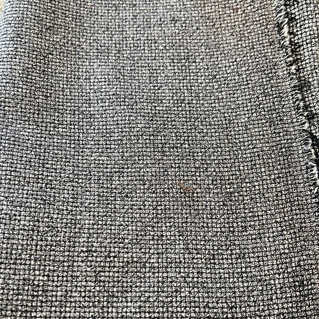 1929 Biltmore Charcoal fabric swatch: close-up of textured, black and white weave.