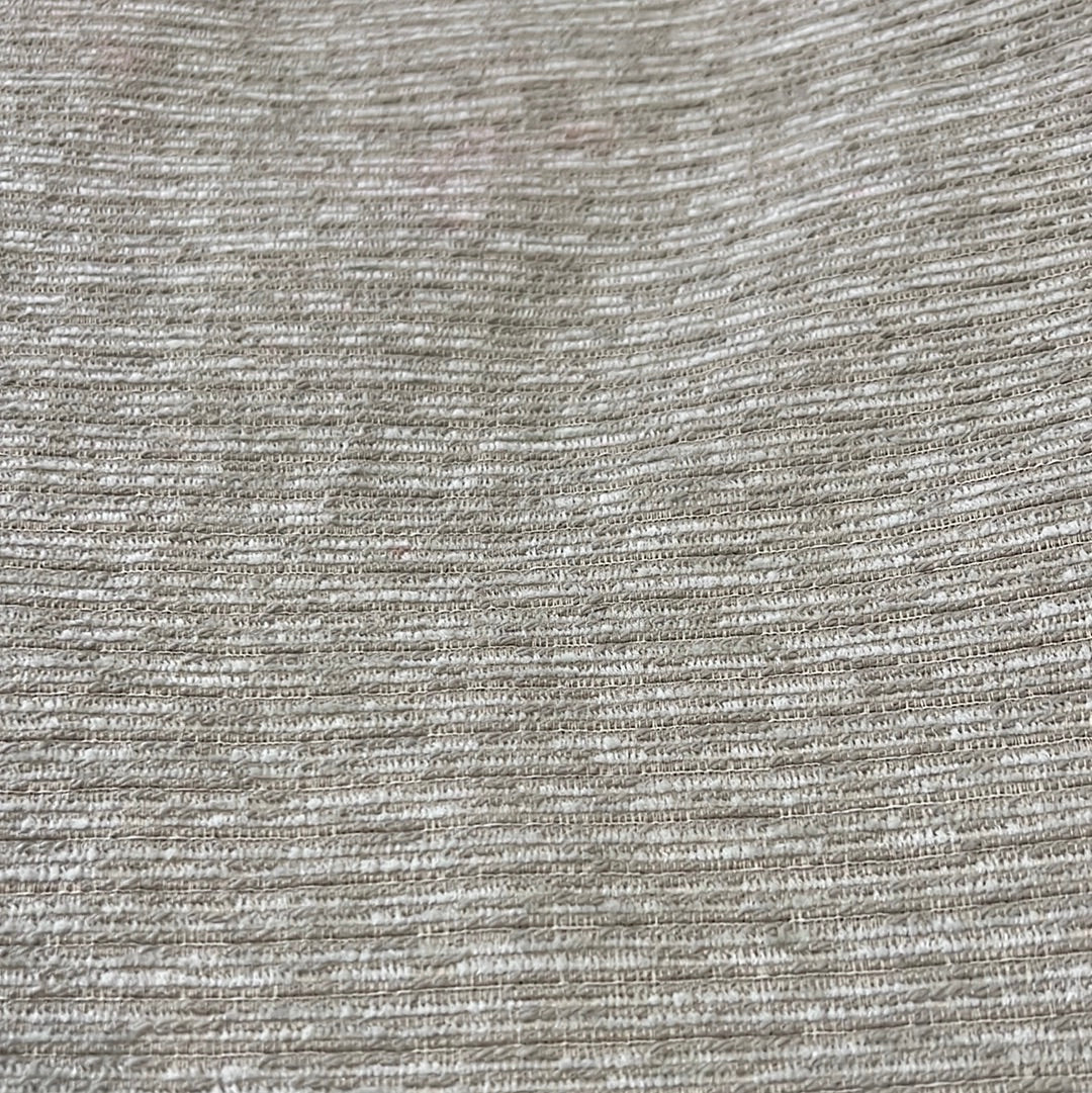 1921 Bellamy Tussah fabric swatch: light beige, fine weave.