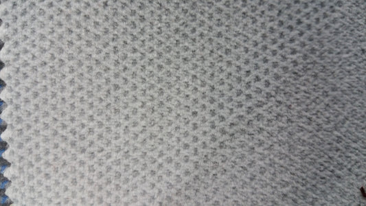 Light gray closeout fabric swatch, textured weave.