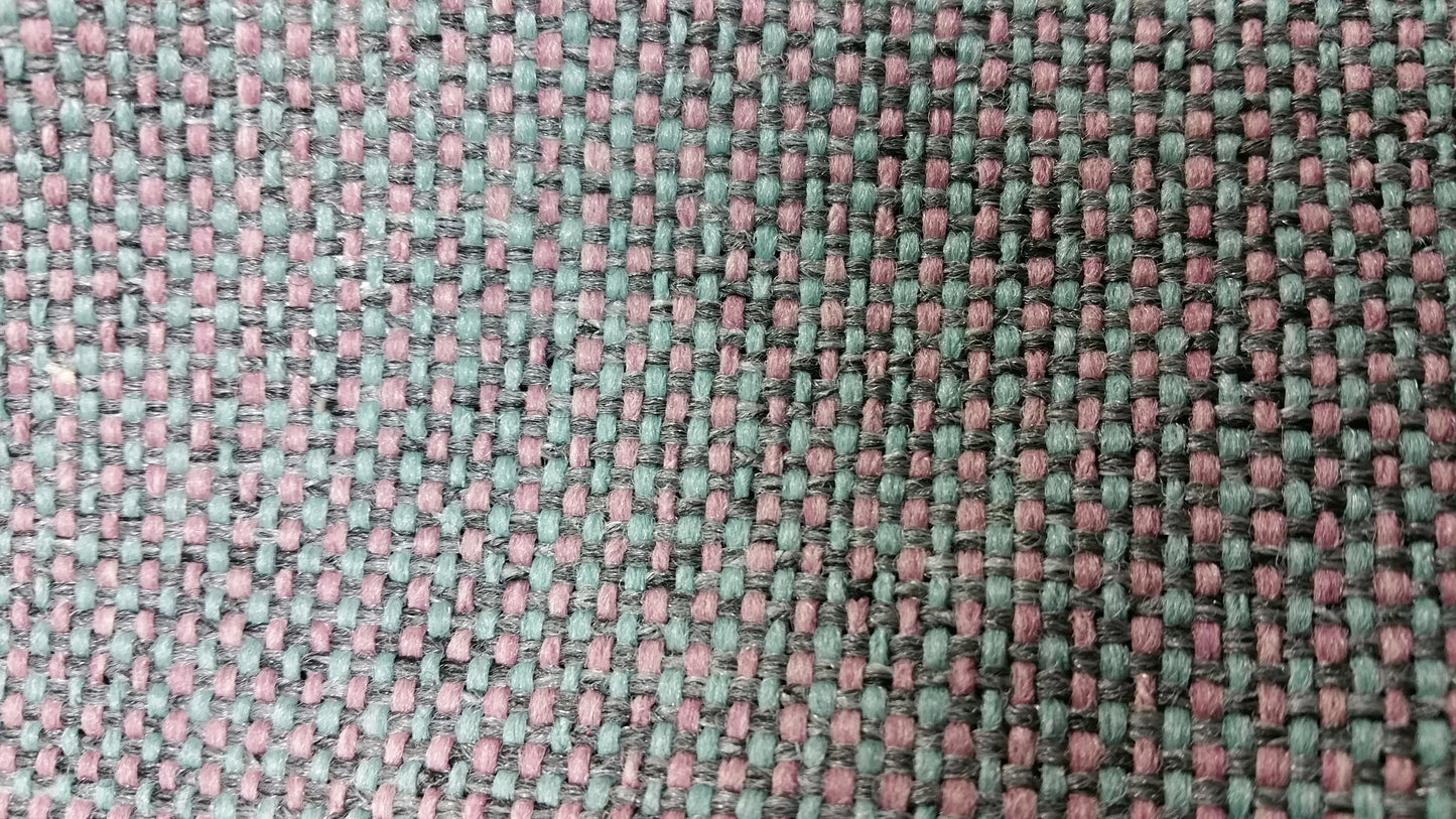 Ring 1538 Strawberry Citadel fabric: close-up showing teal and mauve weave.