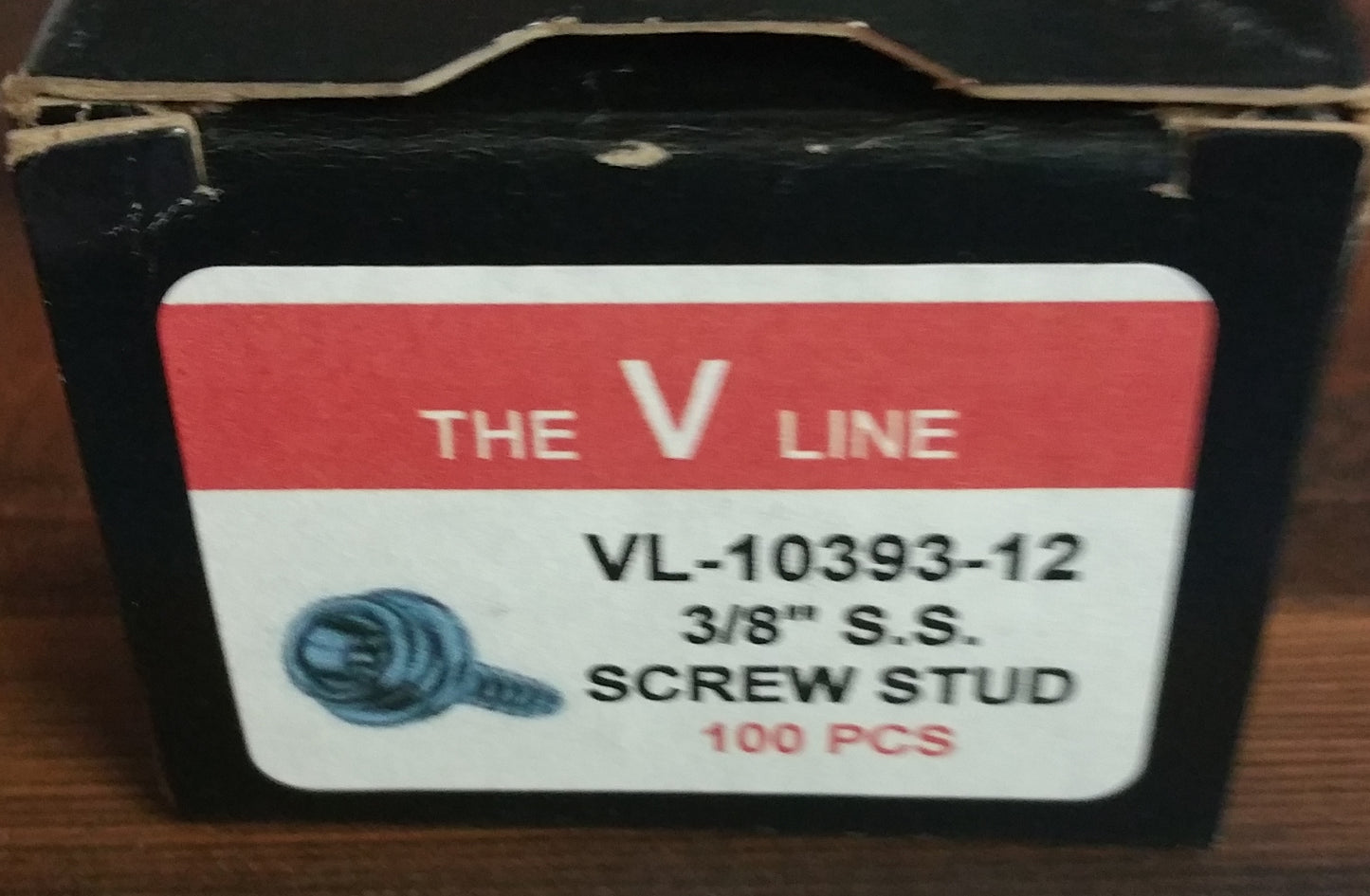 Vicar VL-10393-12 3/8" S.S. Screw Stud (100 pcs)