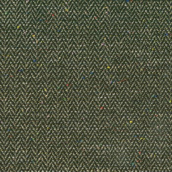 Culp Contract Brouhaha-Midnight: Deep green herringbone tweed fabric swatch.