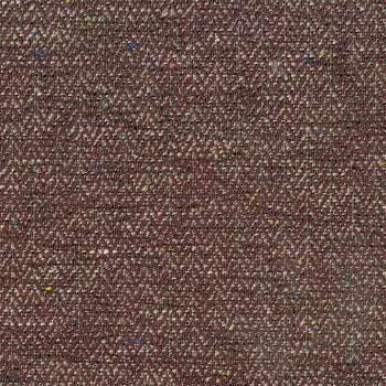 Culp Contract Brouhaha-Vino fabric swatch: deep red herringbone weave with multicolored flecks.