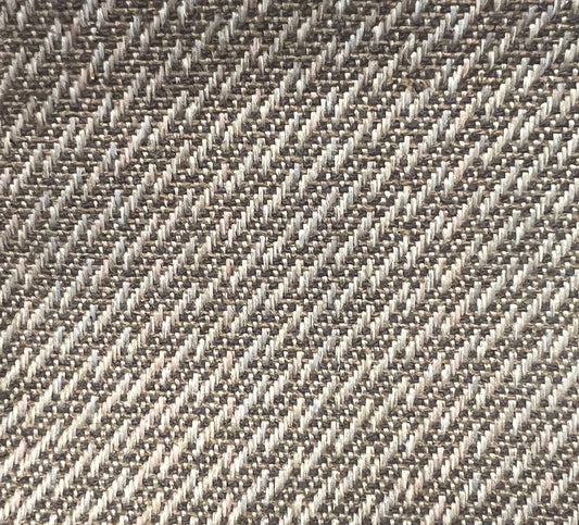 80628 RING 1850 fabric swatch:  Neutral tone herringbone weave, subtle beige and brown accents.