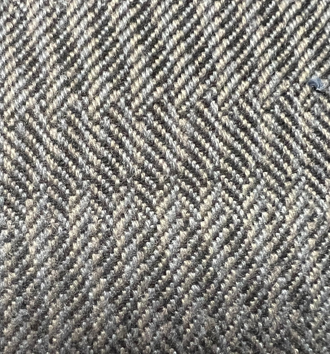 8478 Basket Weave fabric in dark grey, textured herringbone pattern.