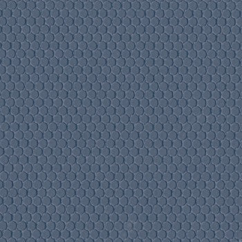 Dot Com Batik contract-grade polyurethane fabric: durable, slate-blue hexagon pattern.