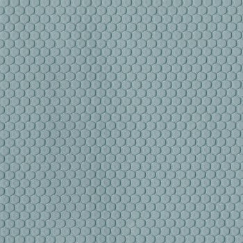 Dot Com River Contract Polyurethane Fabric: Durable, light blue hexagon-patterned fabric.