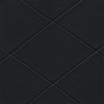 Counterpane Ebony: Black leather-look fabric with diamond quilting.