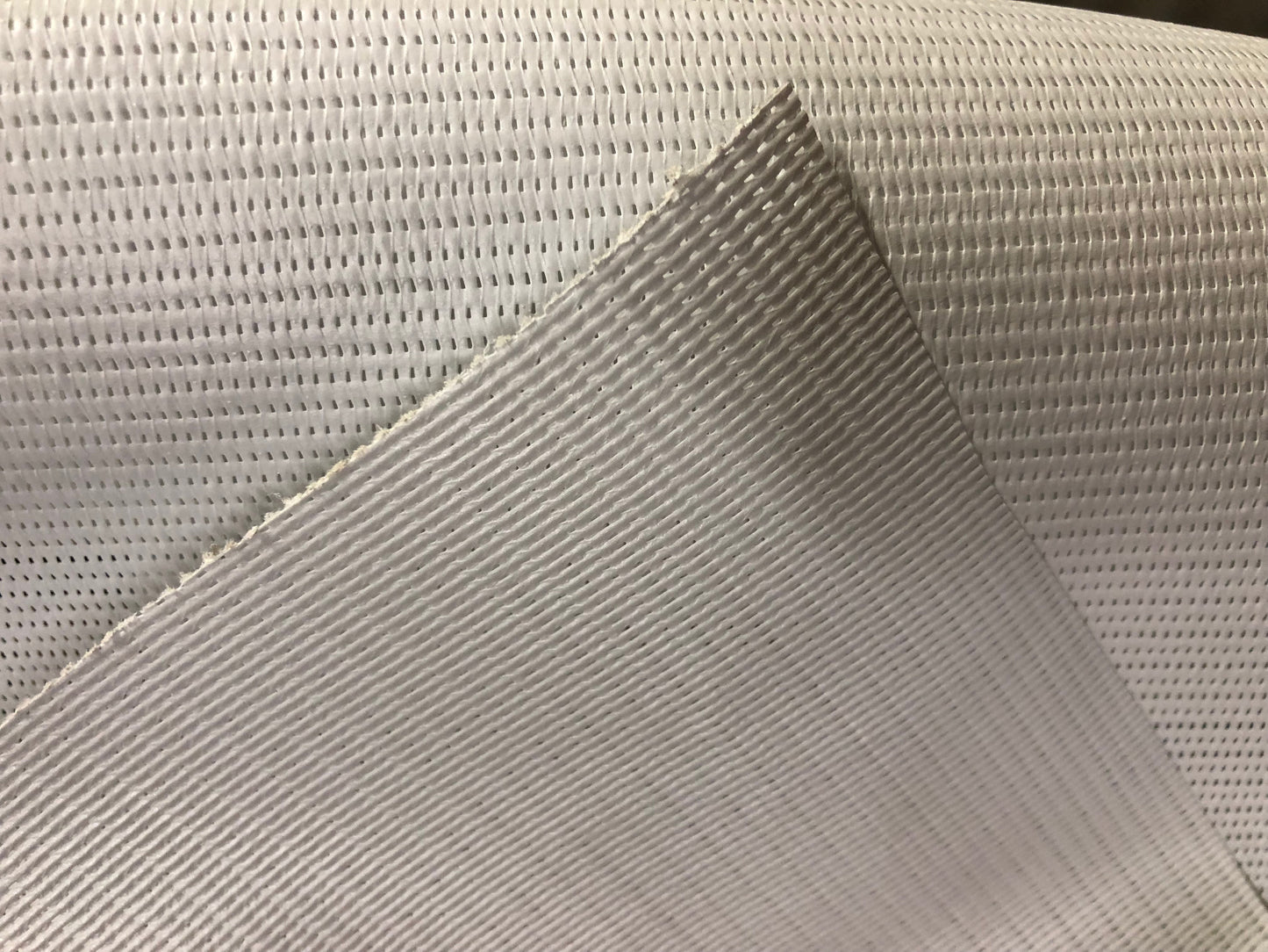 White Ultra mesh fabric, 61" wide, showing texture and weave