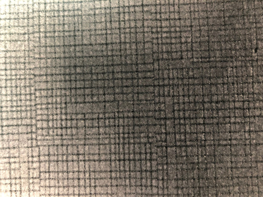 B5 Quincy Grey Velour Flock Fabric: Soft, textured grey fabric with a subtle grid pattern, ideal for upholstery and apparel.