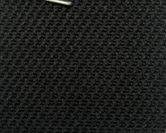 1729 Flint Jet Black fabric swatch: close-up of textured, dark gray nylon.
