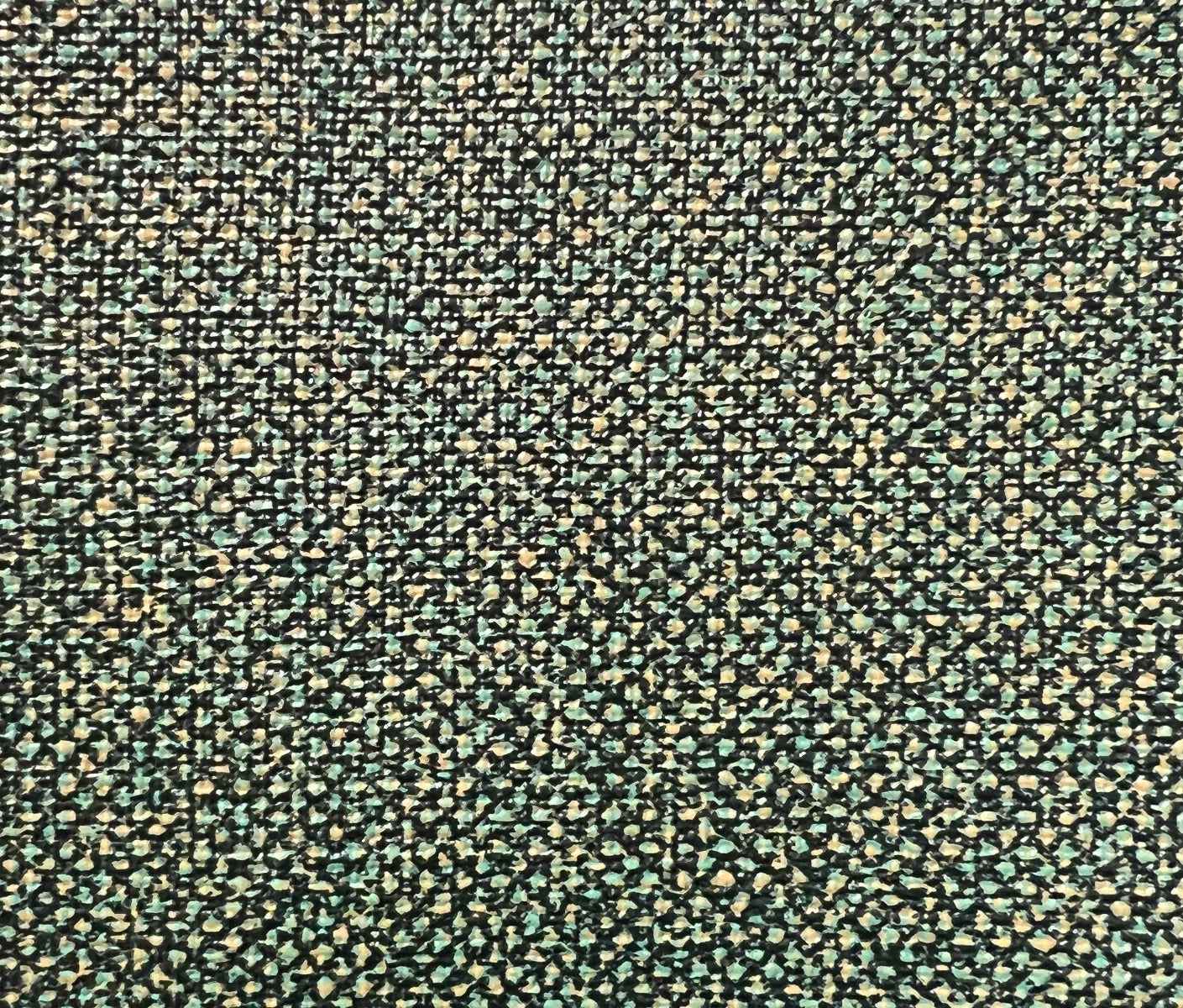 KIL-2921 Kilkenny Tweed Forest fabric swatch: teal, beige, and black speckled tweed texture.