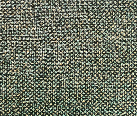 KIL-2921 Kilkenny Tweed Forest fabric swatch: teal, beige, and black speckled tweed texture.