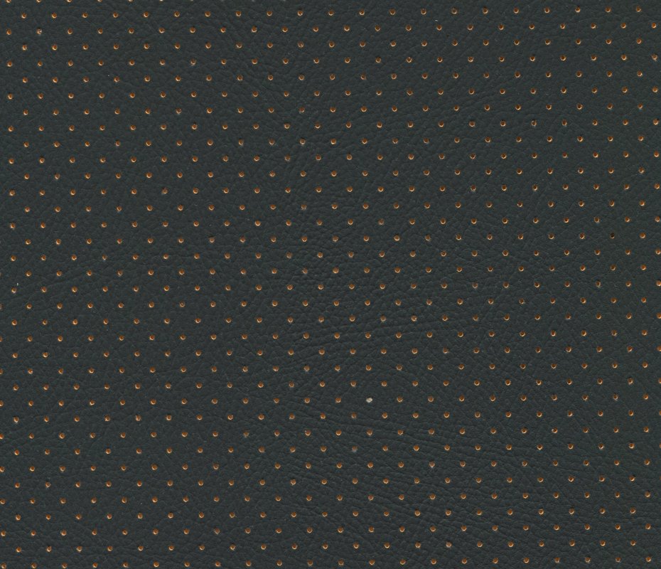 Phantom Orange Perforated Vinyl: Dark gray vinyl with small orange perforations.
