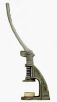 Button Machine New: Heavy-duty metal button maker with long handle, ideal for crafting.