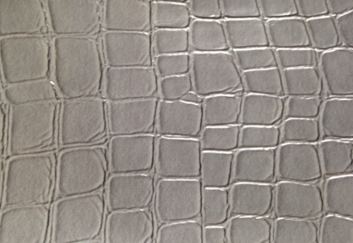 Alligator gray vinyl with embossed crocodile texture
