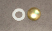 #30 snap ring with shell; brass colored shell and white washer.