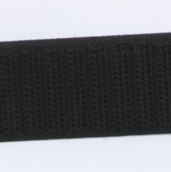 2" black sewable hook backing, 25-yard roll for crafts and apparel.