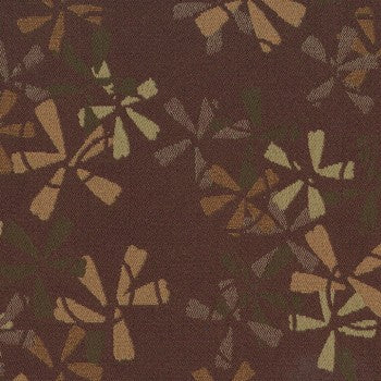 Culp Petal Pusher Cactus Flower brown contract fabric swatch, featuring stylized floral design.