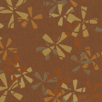 Culp Petal Pusher Daylily brown contract fabric swatch, featuring a subtle floral pattern.