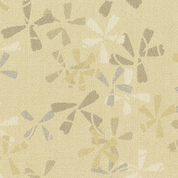 Culp Petal Pusher Dogwood Contract fabric swatch: beige background with grey and beige floral pattern.