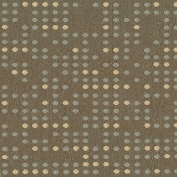 Culp Punch Card Dark Taupe fabric swatch: taupe background with scattered beige and gray dots.