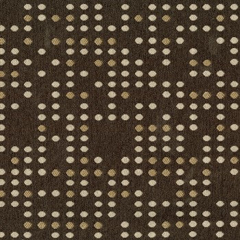 Culp Punch Card Earth Contract fabric swatch: brown textured background with beige and off-white dotted pattern.