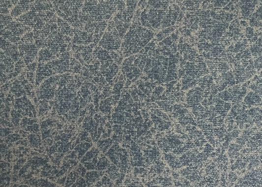 REN9212 Renaissance Blue Jade fabric swatch: textured blue and beige upholstery material.