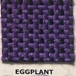 Duramax Eggplant fabric swatch: purple and dark gray woven texture.
