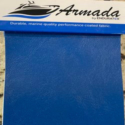 Armada by Enduratex: Durable, marine-grade coated fabric sample in deep blue.