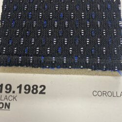 Black Toyota Corolla seat fabric swatch, 19.1982 code, 1817 ion.