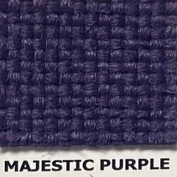 Duramax Majestic Purple upholstery fabric swatch: rich purple, textured weave.