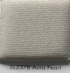 SL2378 Aura Pearl fabric swatch: shimmering pearl-white, textured weave.