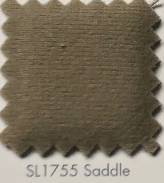 SL1755 Saddle Headliner Fabric swatch:  Brown, textured fabric sample.