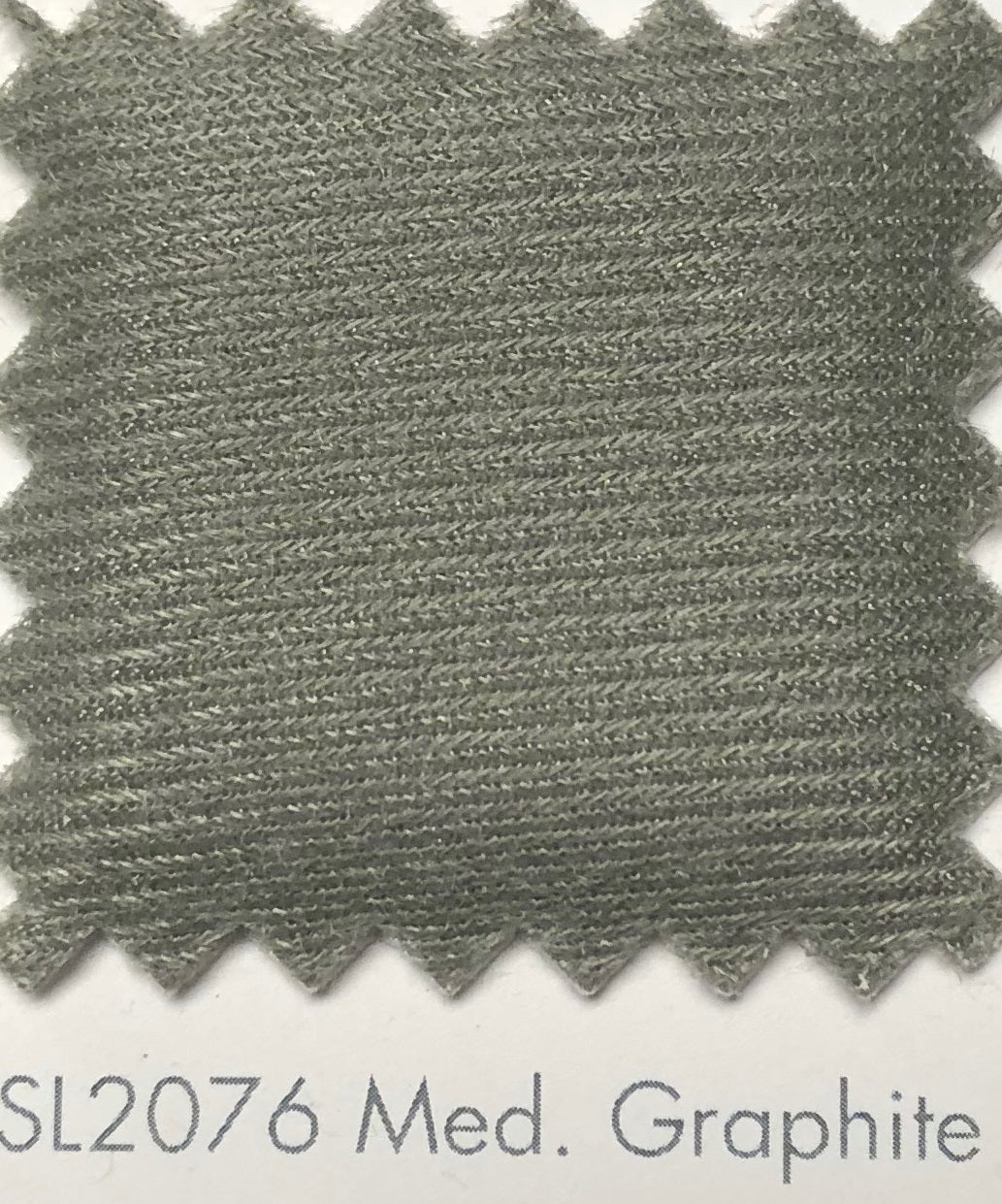 SL2076 Medium Graphite Headliner Fabric swatch: textured, medium gray fabric sample.
