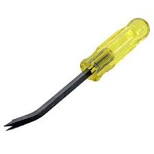 C.S. Osborne No. 120 1/2 Staple Lifter: Yellow plastic handle, black steel claw for removing staples.