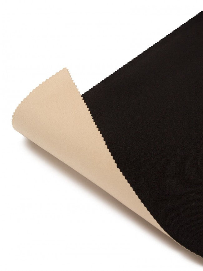 Black fabric with linen flock backing, 60" wide