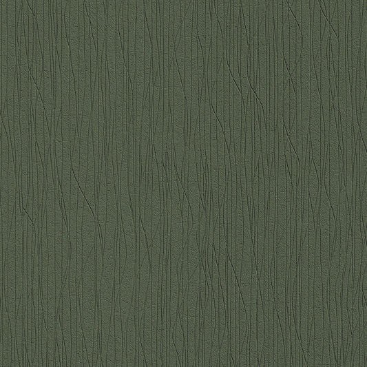 Surf Fern SF108 textured wallpaper, olive green with embossed vertical lines.