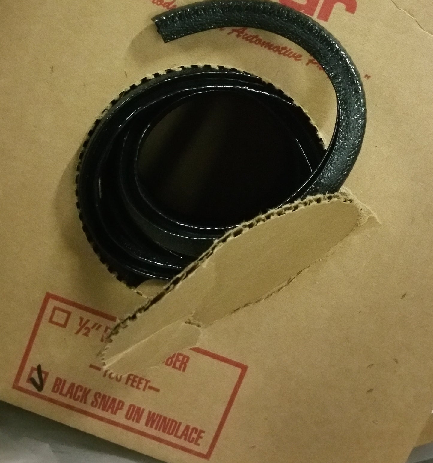 100ft Black Trim Lok Snap-on Windlace in box