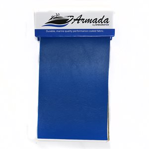 Royal blue Armada marine vinyl sample card by Enduratex, a durable coated marine fabric