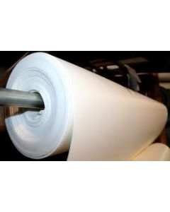 Large roll of white closed-cell marine foam used for boat cushion cores