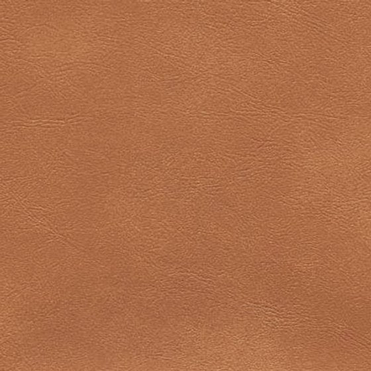 Close-up of tan PVC-coated upholstery vinyl with a leather-grain texture