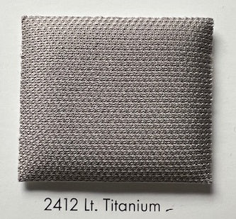 2412 Lt. Titanium Headliner Fabric swatch:  Light gray, textured textile sample.
