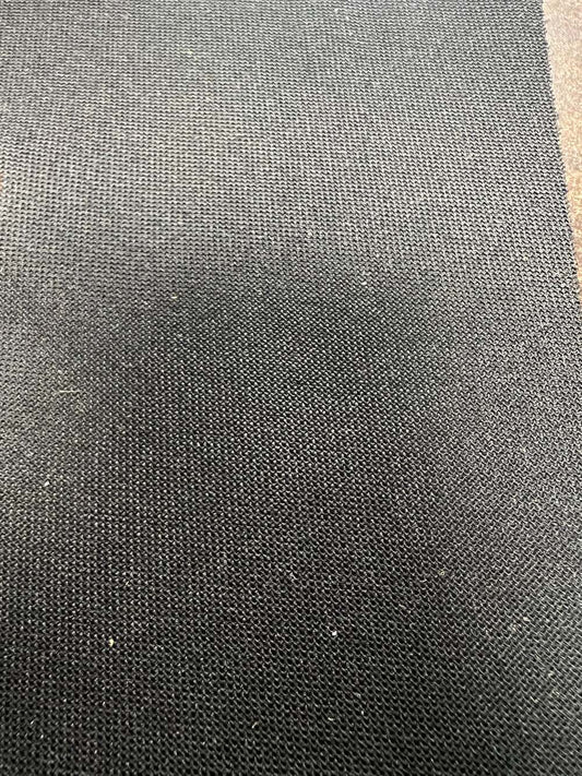 Nova Ebony Ford Seat fabric, 18.18113: Dark gray textured automotive upholstery.